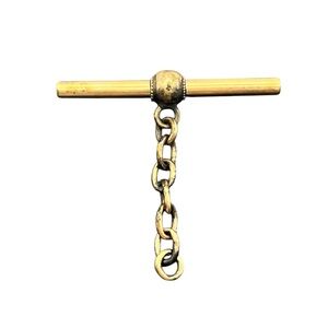 Victorian swivel Albert pocket watch t bar gold tone vintage